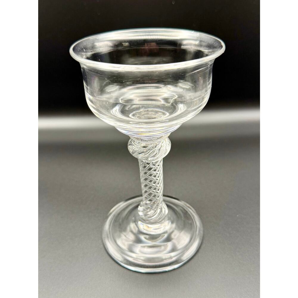 Vintage Blenko Colonial Williamsburg Air Twist Champagne Sherbet Glass